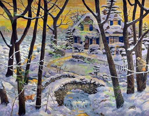  396 Winter Cottage Retreat -yellow 