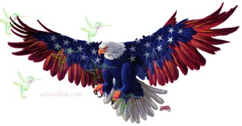  592 Eagle Red White and Blue 